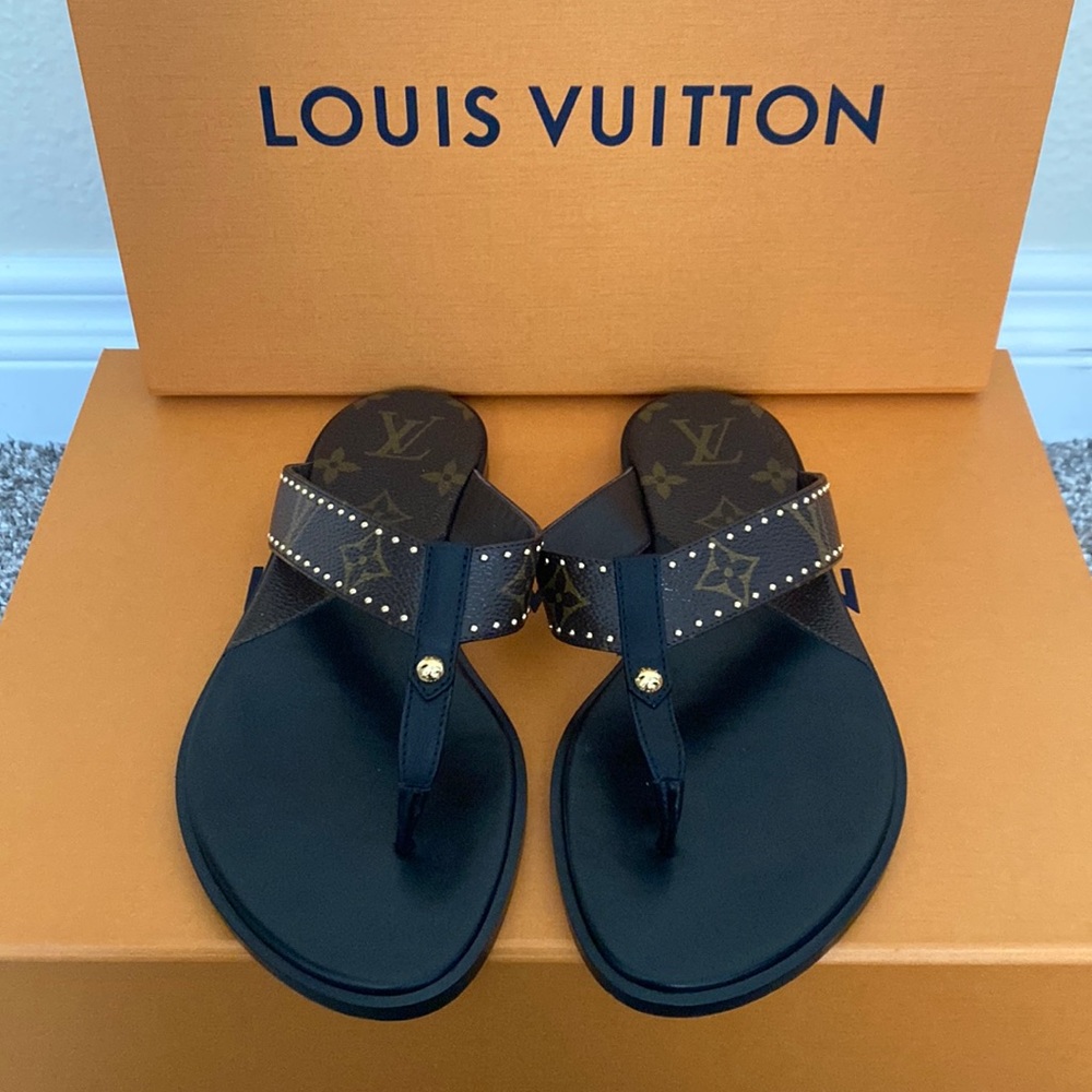 Gently worn Louis Vuitton sunny flat thong sandals
